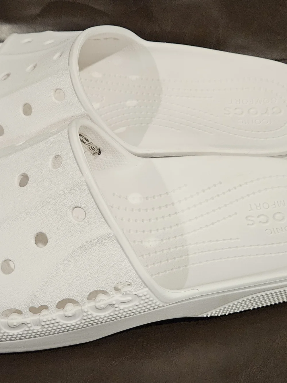 CROCS White Slide Sandals for Men Or Women with Vent Holes